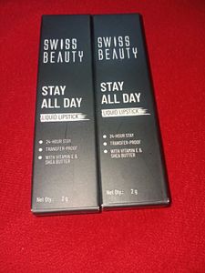 Swiss Beauty Stay All Day  Lipstick Set Of 2