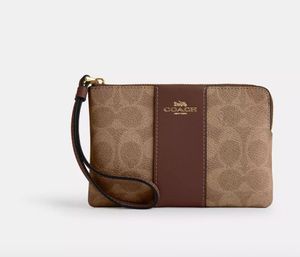 authentic Coach Signature Print Wristlet