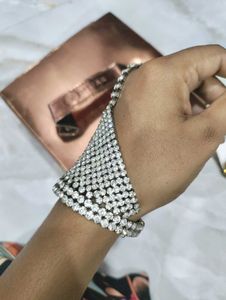 Exquisite Rhinestone Hand Bracelet &amp; Ring Set