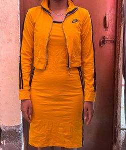 Nike Yellow Tracksuit Dress Set