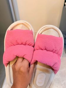 Comfy Pink Padded Slides