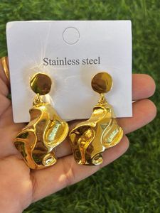 Chic Gold Abstract Drop Earrings
