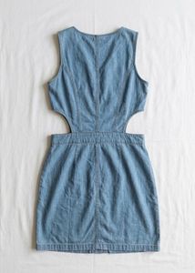 Denim Button-Up Mini Dress