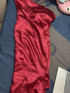 red burgundy  cowl neck dress