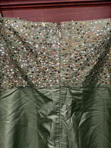 Stunning Green Sequin Strapless Dress