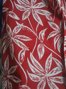 Vibrant Red Floral Dress Material