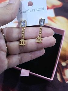 Chanel inspired Elegant Drop Earrings
