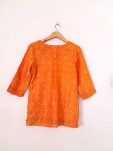 Orange Printed Top (Women's)