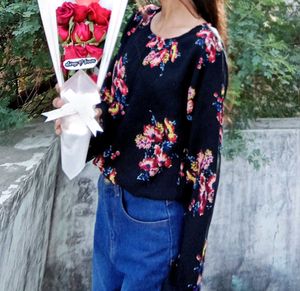 Floral Print Long Sleeve Top