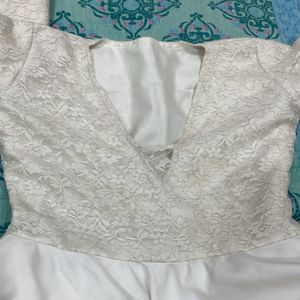 high and low white and cream dress Unique self designed