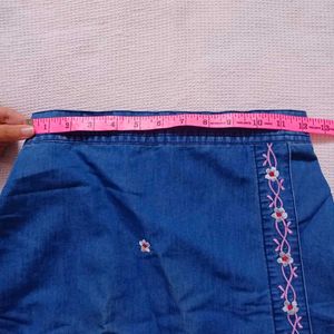 Floral Denim Wrap Skirt for kids