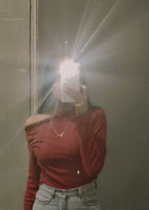 Chic Red One-Shoulder Top