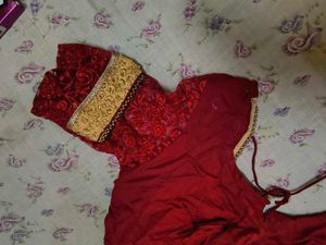 Red Embroidered Blouse