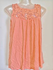 Coral Crochet Tank Top