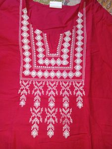 Beautiful Embroidered Pink Kurti