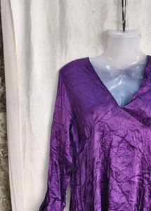 Vibrant Purple Crinkle Kurta