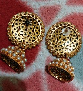 Pearl Kempu Jadau Jhumka Traditional Look