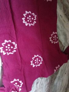Maroon Batik Print Kurta Set