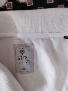 Men's White Graphic Print Polo T-Shirt
