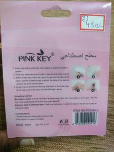 Pink Key Press-On Nails