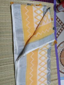 Elegant Yellow &amp; Grey Saree