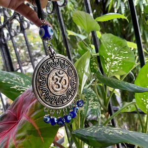 Om &amp; Evil Eye protection Pendant with Beads NEW