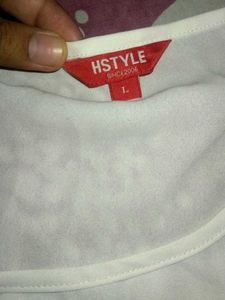 oversized cutout white top