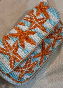 Beaded Starfish Clutch Bag