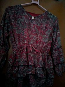 Beautiful Paisley Print Tiered Top