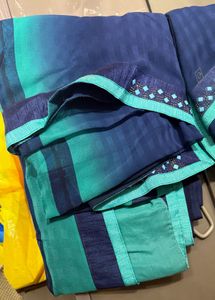 Green & Navy saree