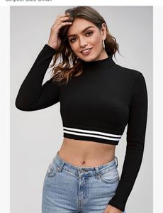 Black Cropped Top (size l) never worn
