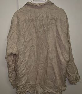 Embroidered Beige Linen Shirt