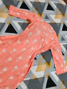 Peach Printed Kurta