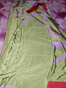 new crape Green &amp; Purple Saree