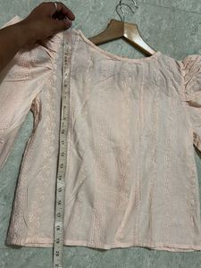Chikankari Peach Top