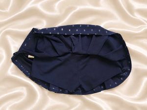 Cute Navy Star Print Pleated Skirt