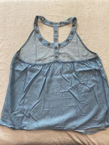 Blue Chambray Halter Neck Top