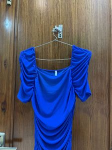 Stunning Royal Blue Ruched Dress