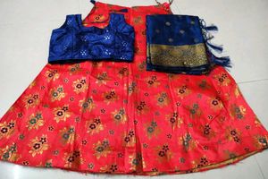 Red &amp; Blue Lehenga Choli Set
