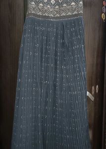 greyish blue ethnic gown