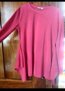 Stylish Pink Long Sleeve Tunic Top
