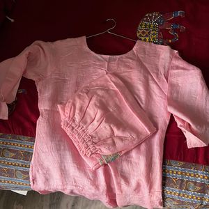 Embellished Pink Kurta with Dupatta
