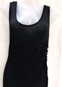 Chic Black Ruched Maxi Dress