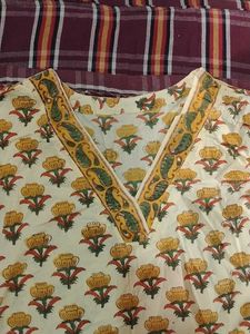 Stunning Yellow Kurta With Flower Print