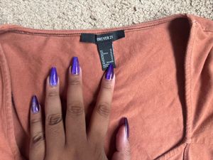 Rust Long Sleeve Corset Top