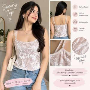Velvet Cami Top - Light Pink