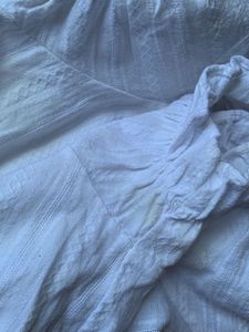 White Puff Sleeves Crinkle Cotton Peasant Top
