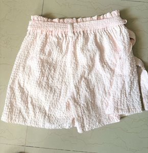 Chic High Waist Textured Shorts With Belt