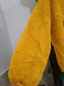 Smiley Face Fuzzy Yellow Pullover