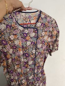 Vintage Floral Print Dress